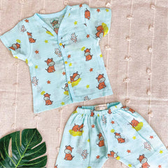Babies Sleepy Hippo Muslin Sleep Suit for babies and kids (Unisex)