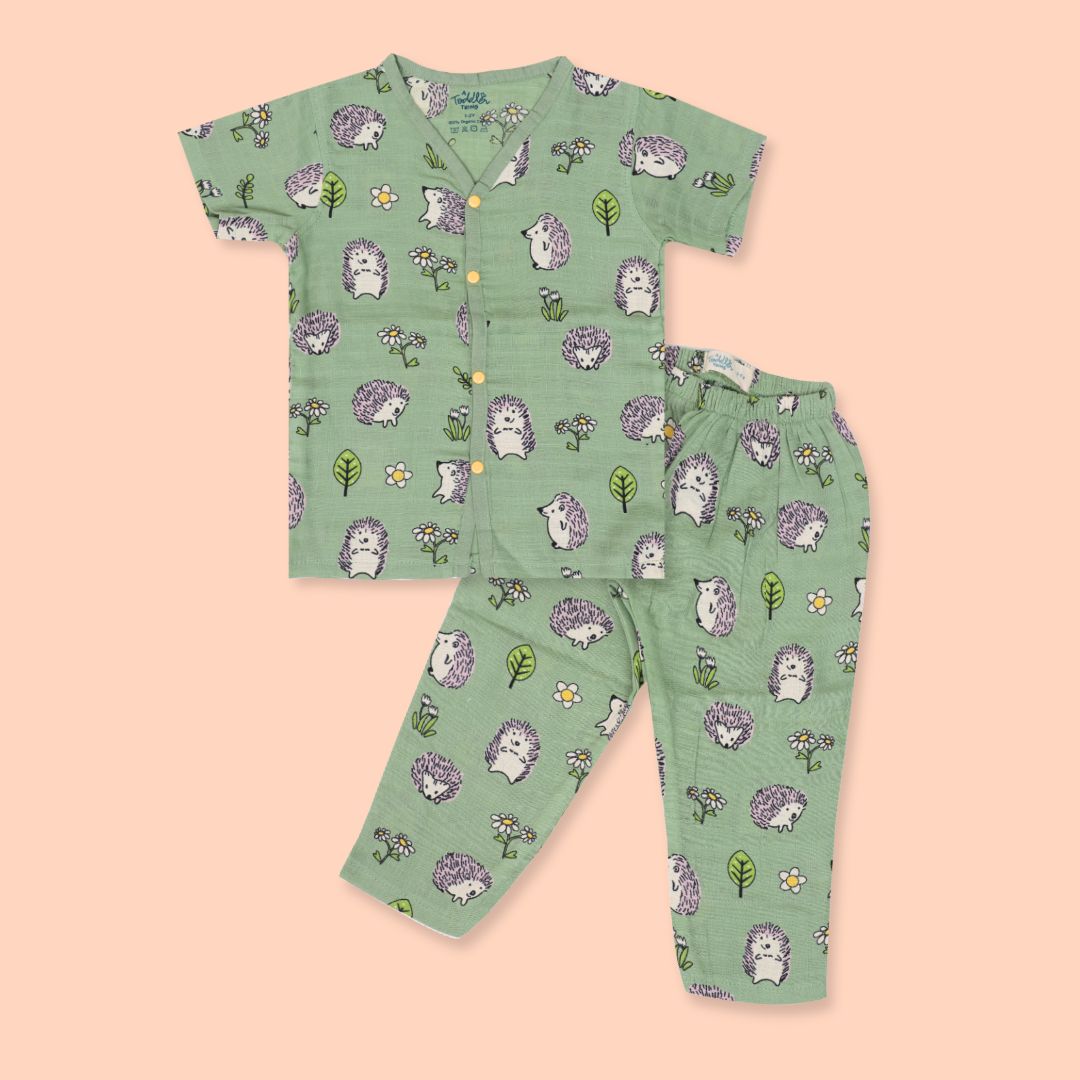 Carrot Spikes (Pack of 2) - Muslin Sleep Suit for babies and kids
