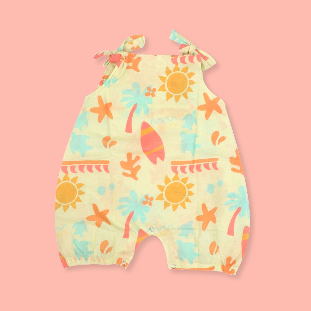 Sunny Safari - Mulmul Cotton Knot Type Romper