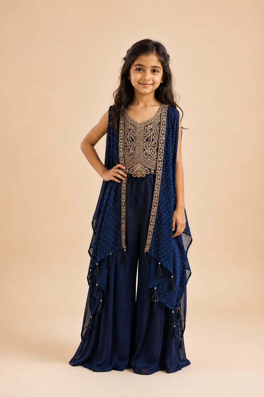 Royal Noor Cape Sharara For Girls 1Y to 18Y