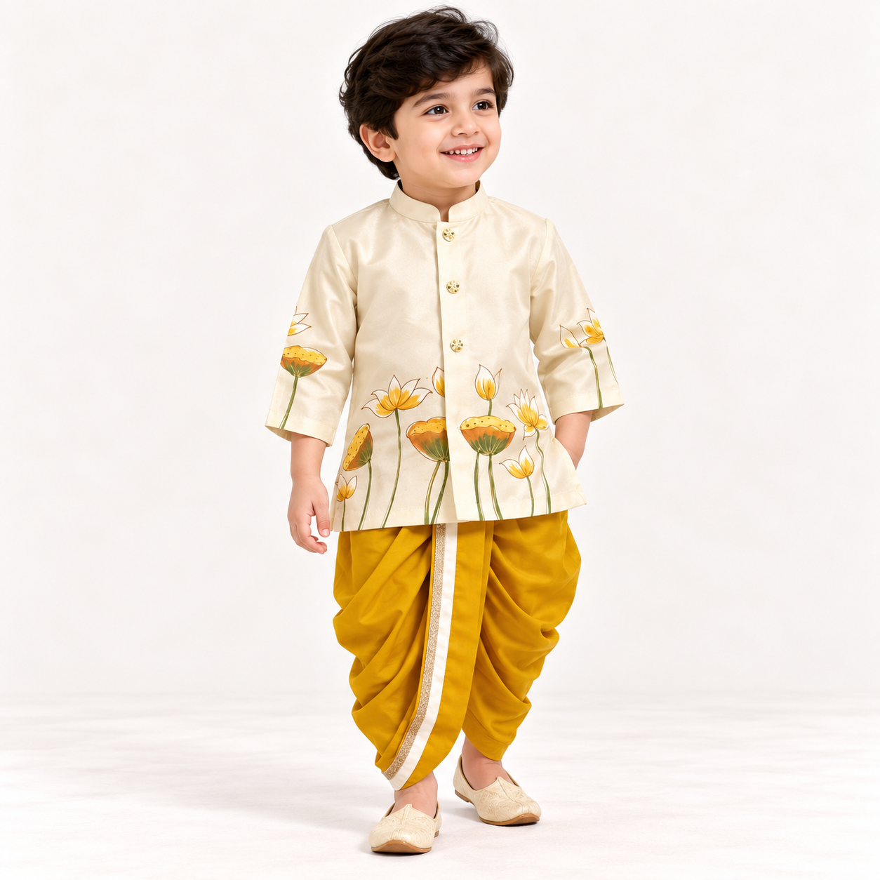 Lotus Royale Dhoti Set | 6M–4Y