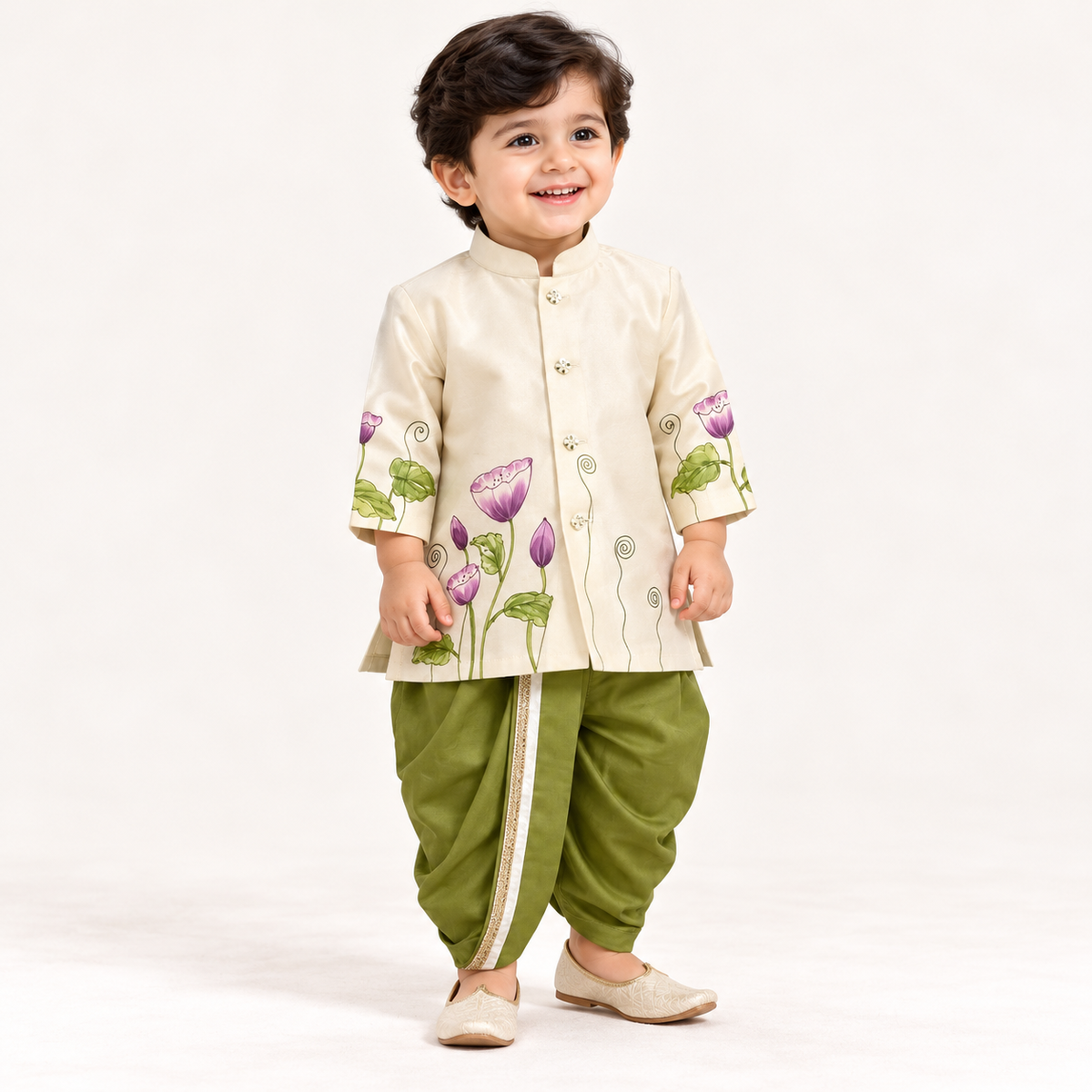 Lotus Royale Dhoti Set | 6M–4Y