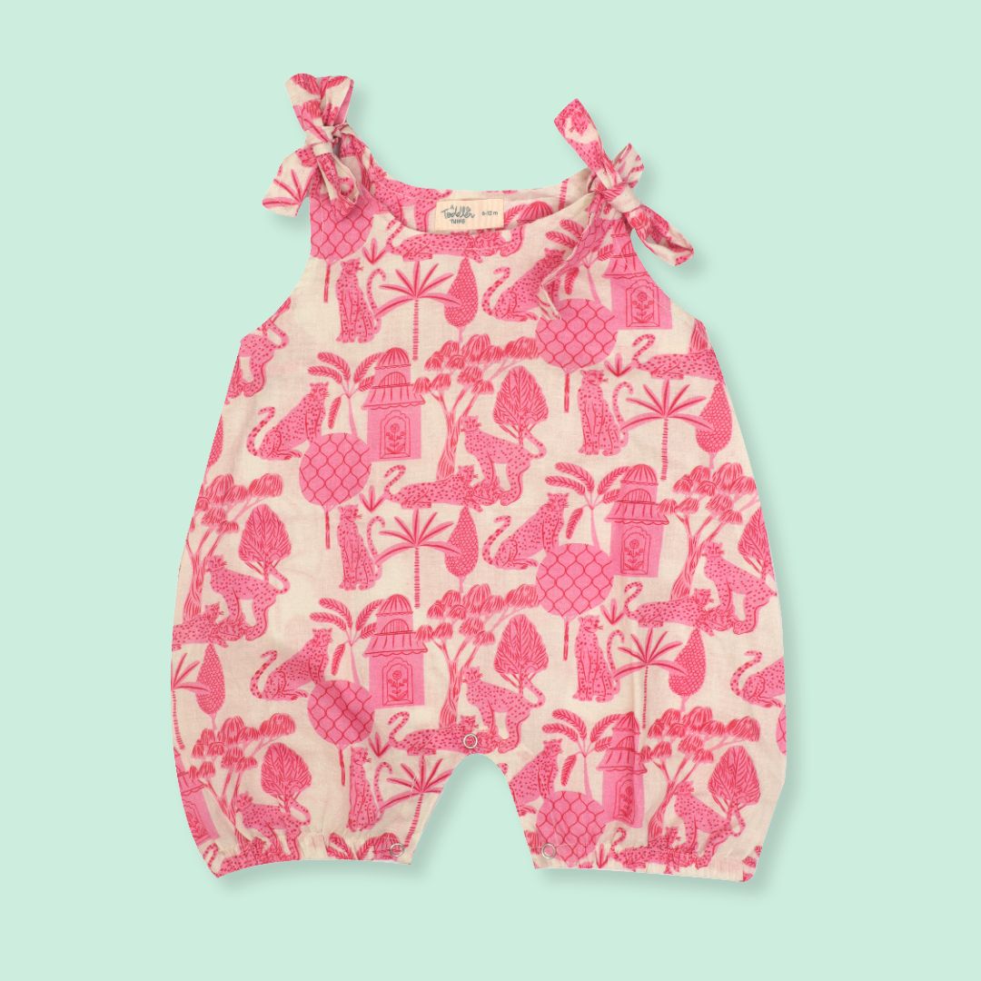 Mini Tropicano - Mulmul Cotton Knot Type Romper