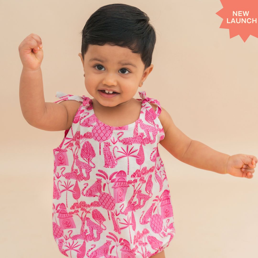 Mini Tropicano - Mulmul Cotton Knot Type Romper