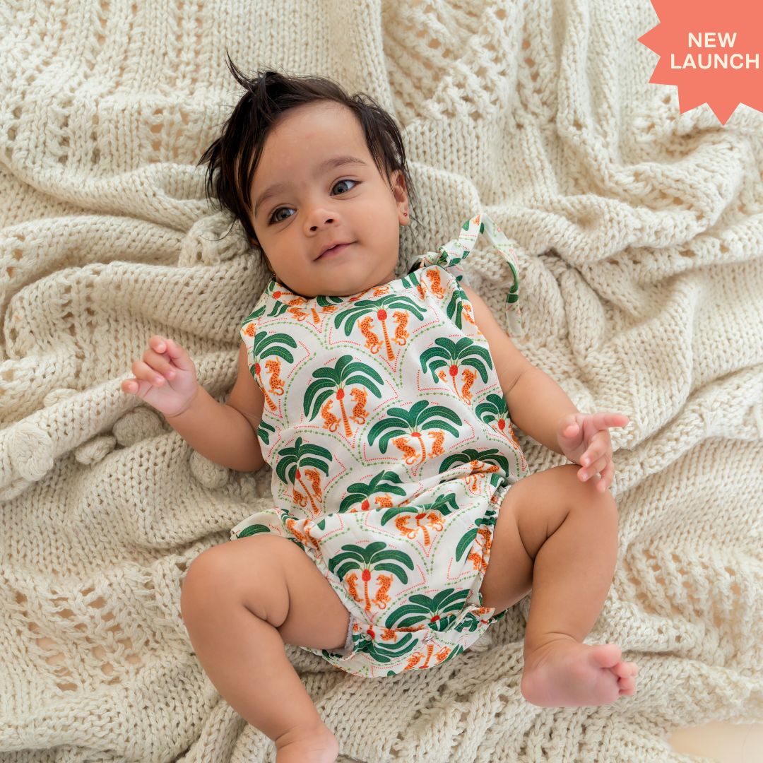 Sun & Surf - Mulmul Cotton Knot Type Romper