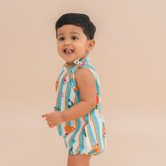 Mini Tropicano - Mulmul Cotton Knot Type Romper