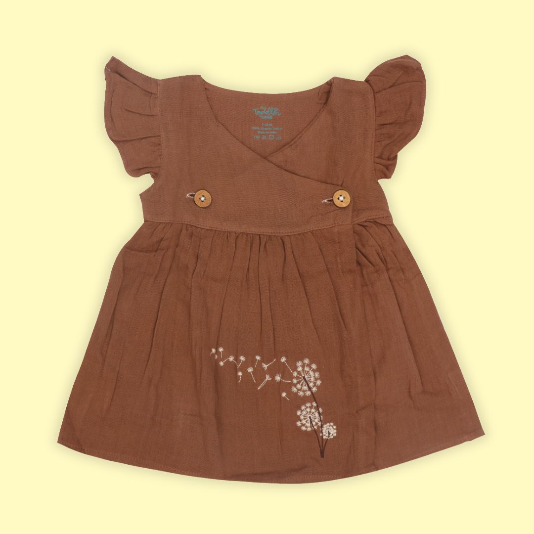 Turf Green - Muslin Dandelions Frill Frock