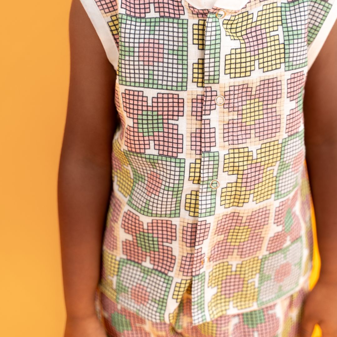 Flora Pixels- Muslin Jabla and Shorts for Babies and Toddlers