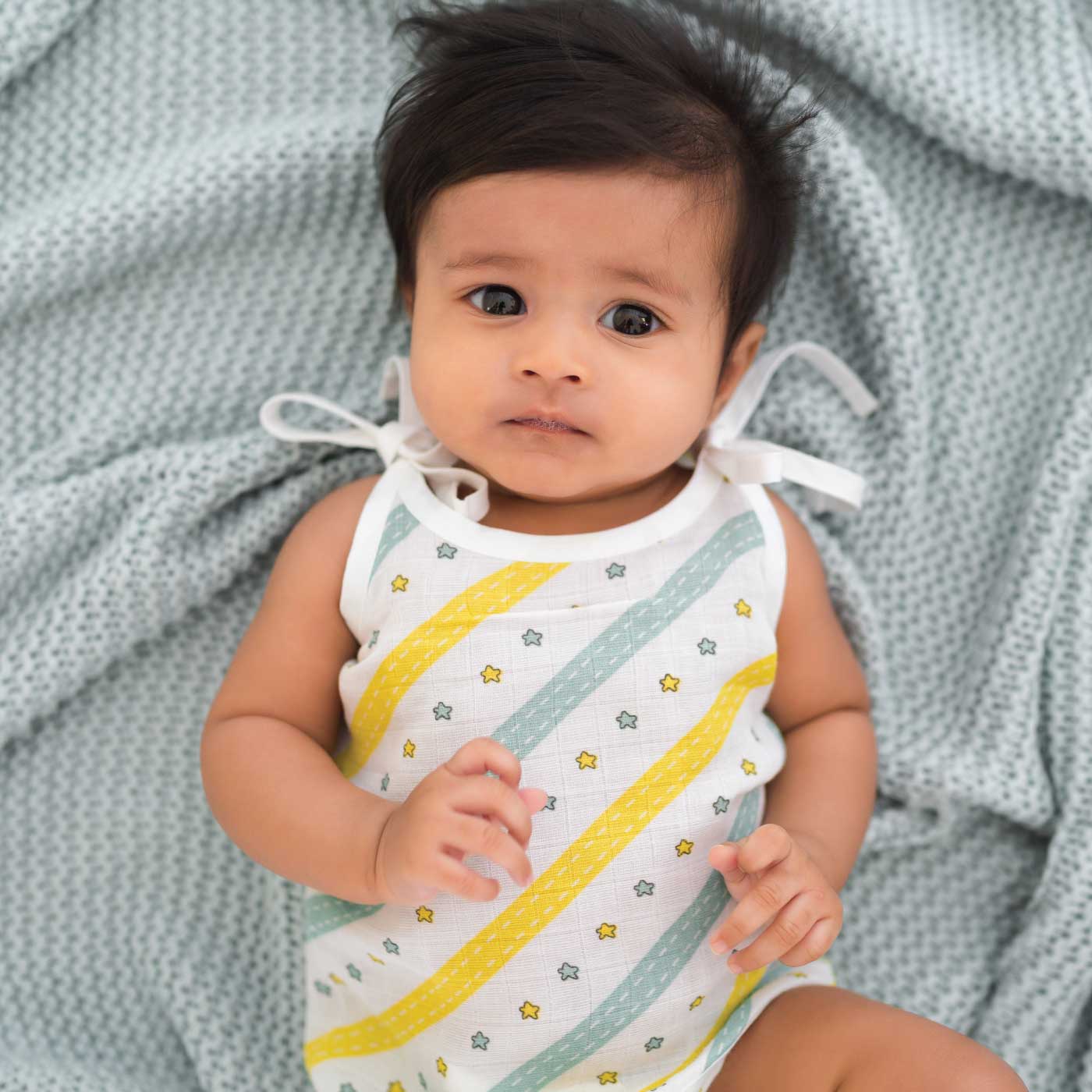 Muslin Matching Jablas and Nappies (6 + 6 Nappies) - Pack of 12 (Button and Knot)