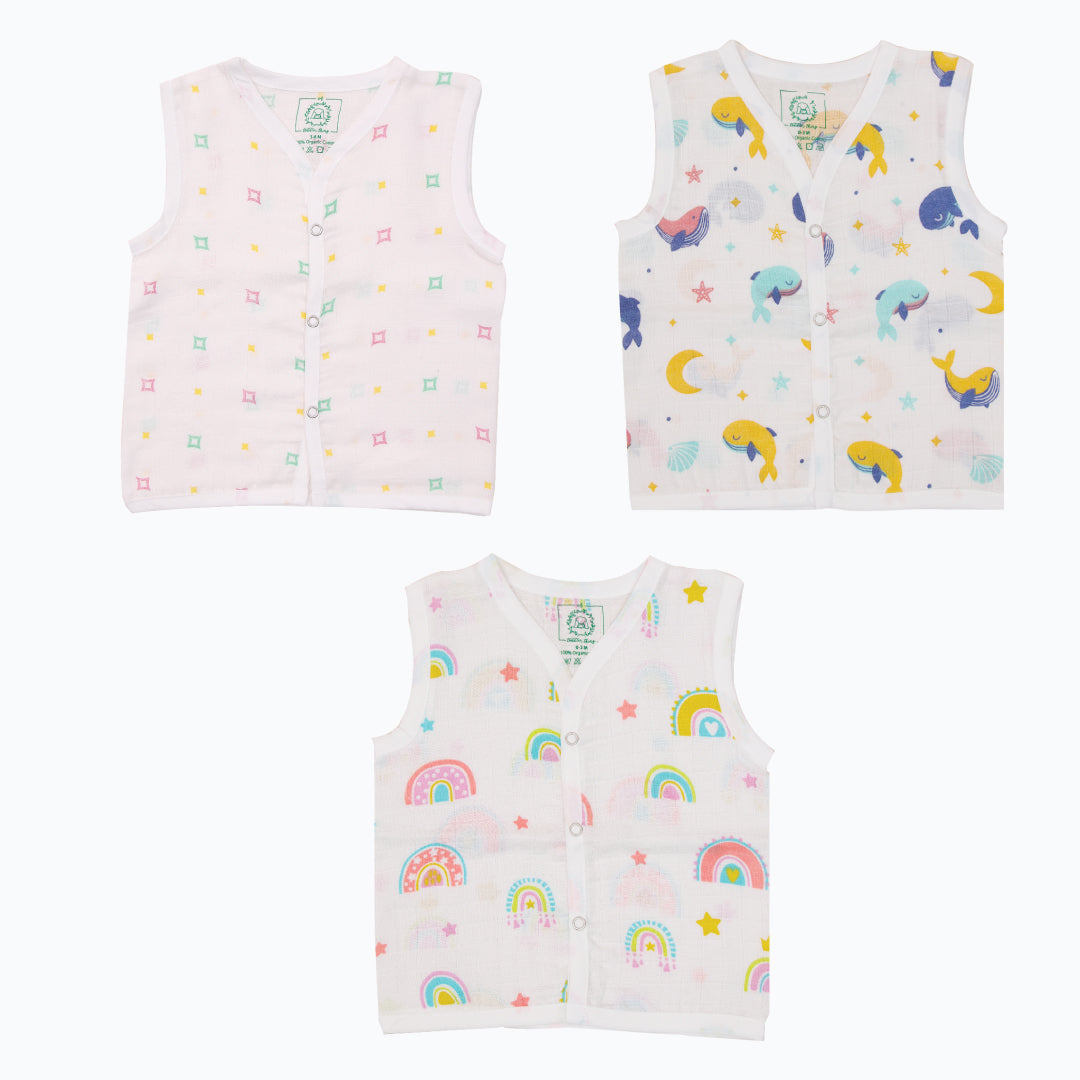 BEST SELLER - Muslin Jabla Button Type for Babies -  Combo Packs