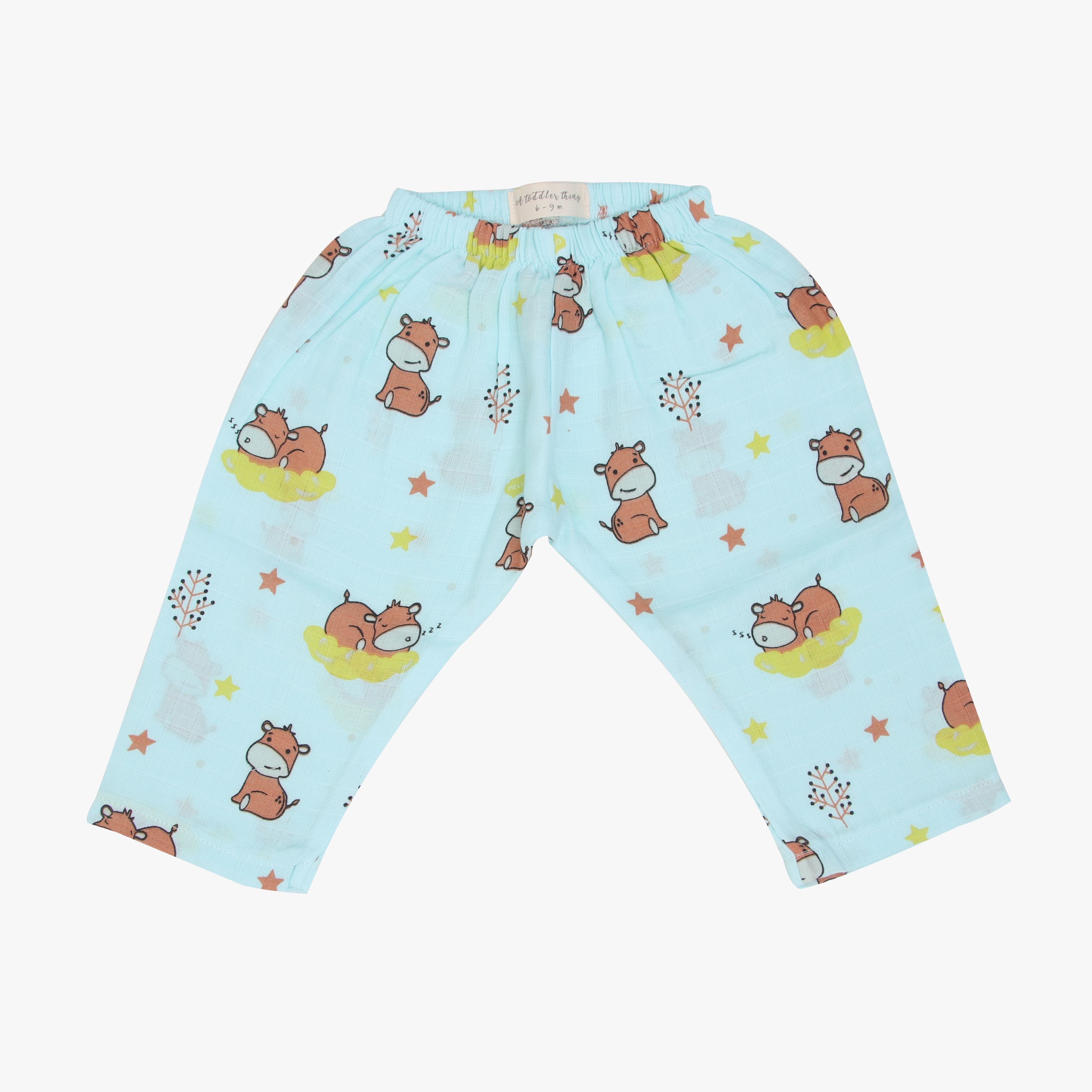Hippo in the Sky (Pack of 2) - Muslin Sleep Suit for babies and kids (Unisex)