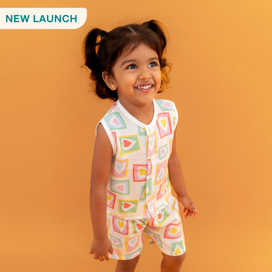 Flora Pixels- Muslin Jabla and Shorts for Babies and Toddlers