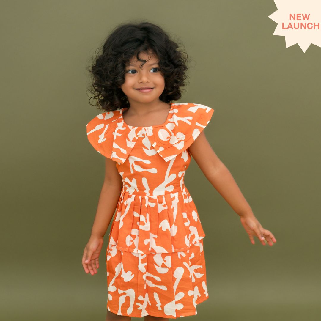 Sunny Safari - Mulmul Cotton Frill Frock
