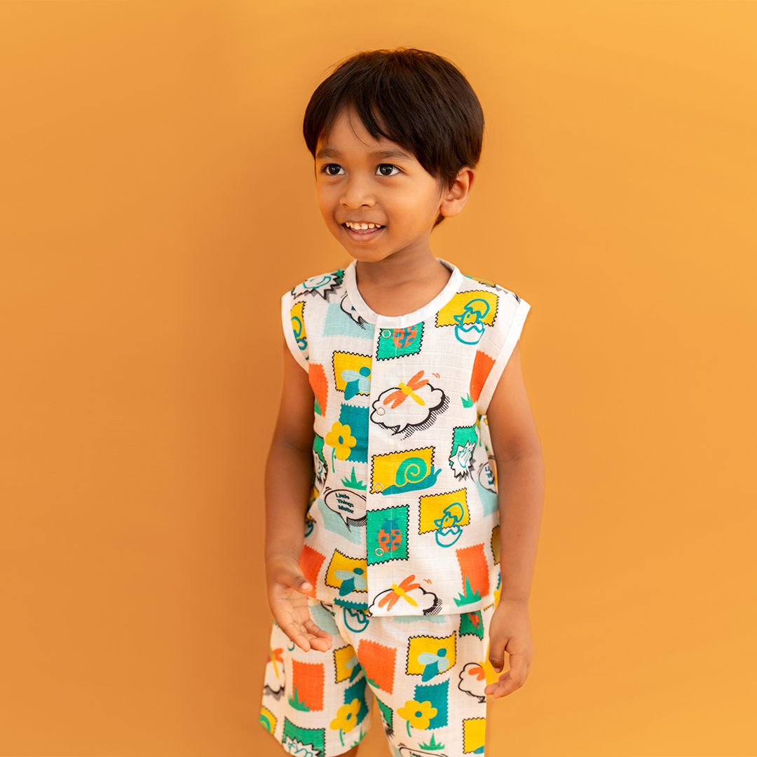 Zoodle Blocks - Muslin Jabla and Shorts for Babies and Toddlers