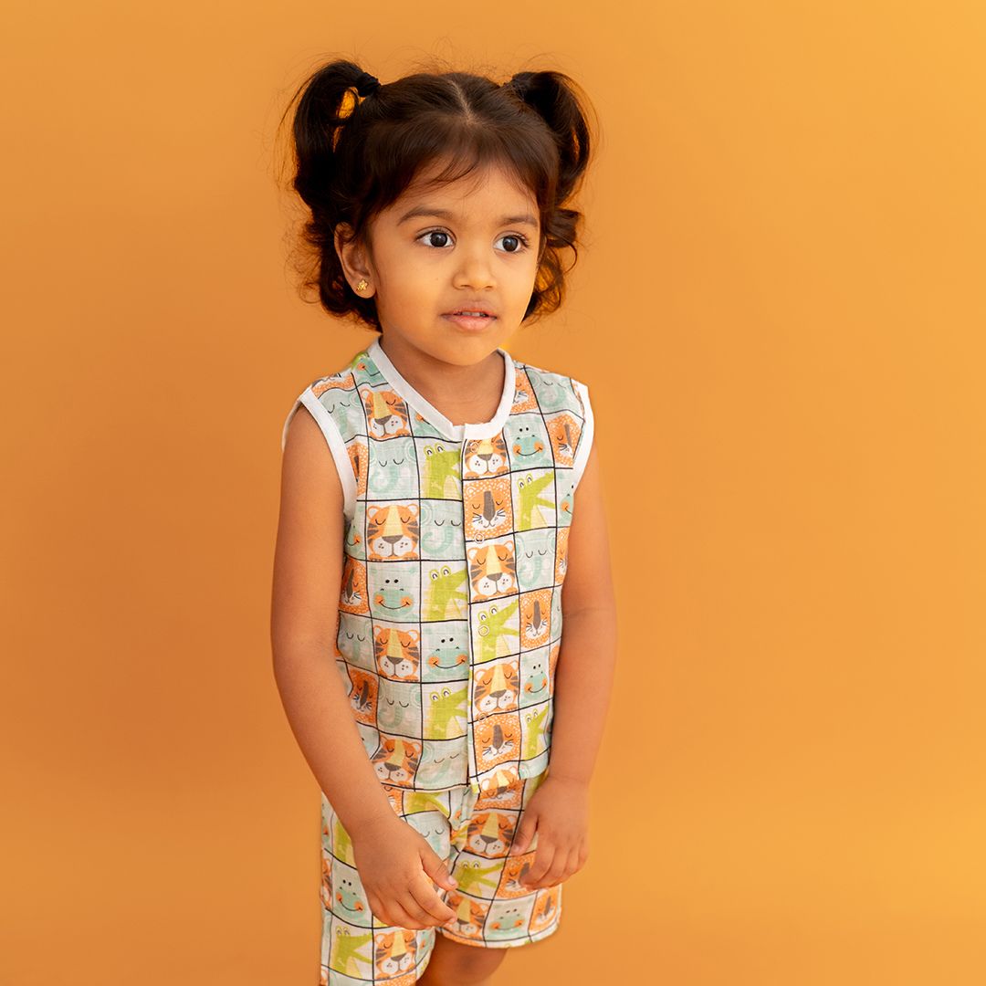 Zoodle Blocks - Muslin Jabla and Shorts for Babies and Toddlers