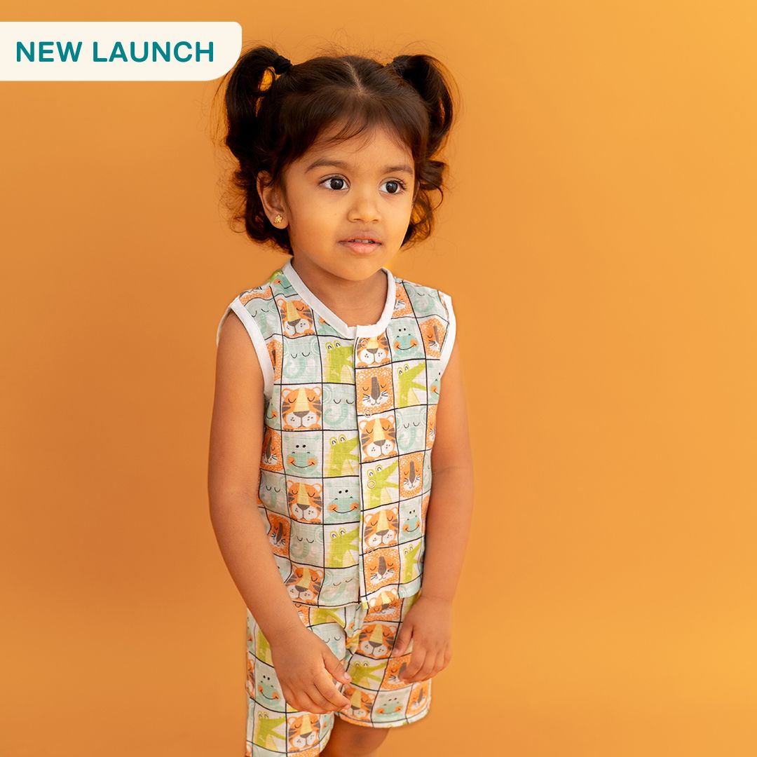 Flora Pixels- Muslin Jabla and Shorts for Babies and Toddlers