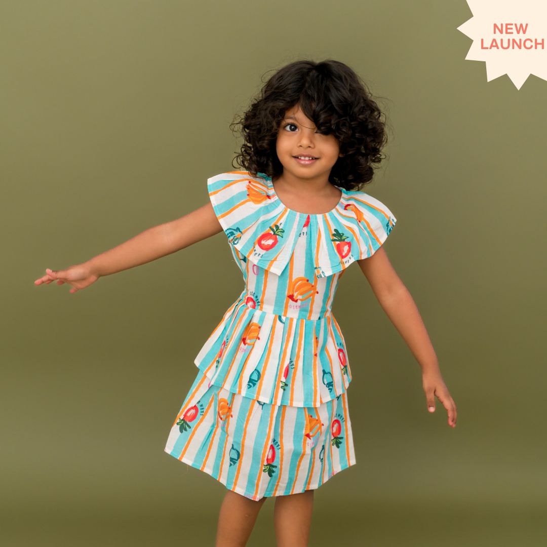 Sunny Safari - Mulmul Cotton Frill Frock