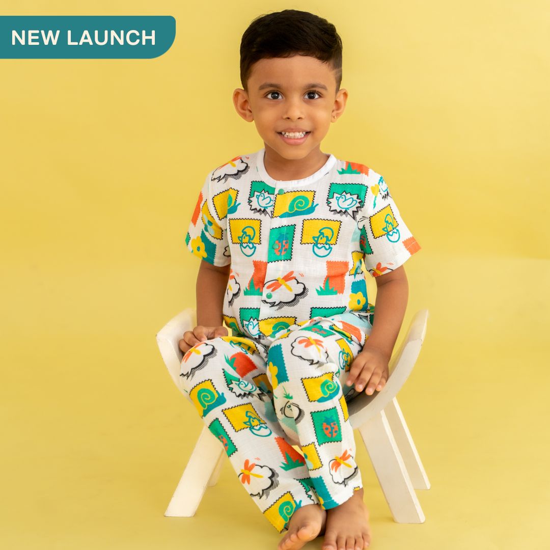 Seaside Stripes - Muslin Sleep Suit for babies and kids (Unisex)
