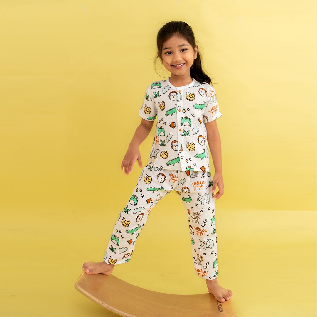 Zoodle Blocks - Muslin Sleep Suit for babies and kids (Unisex)