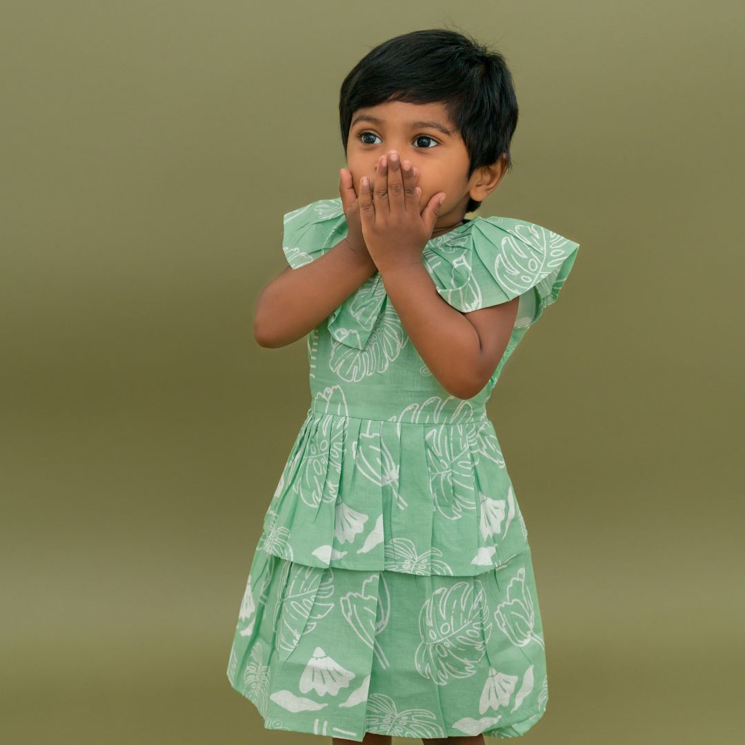 Sunny Safari - Mulmul Cotton Frill Frock