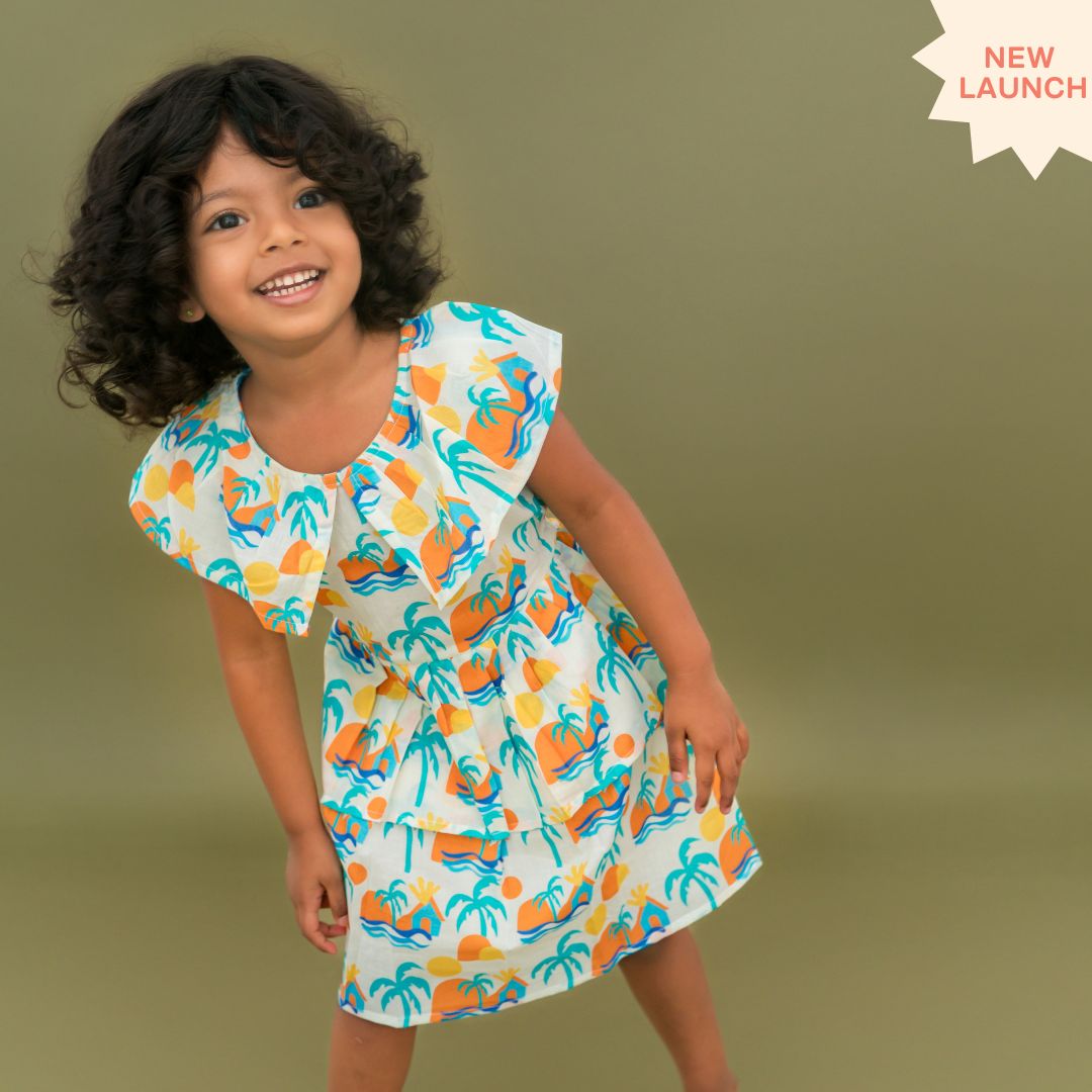 Sun & Surf - Mulmul Cotton Frill Frock