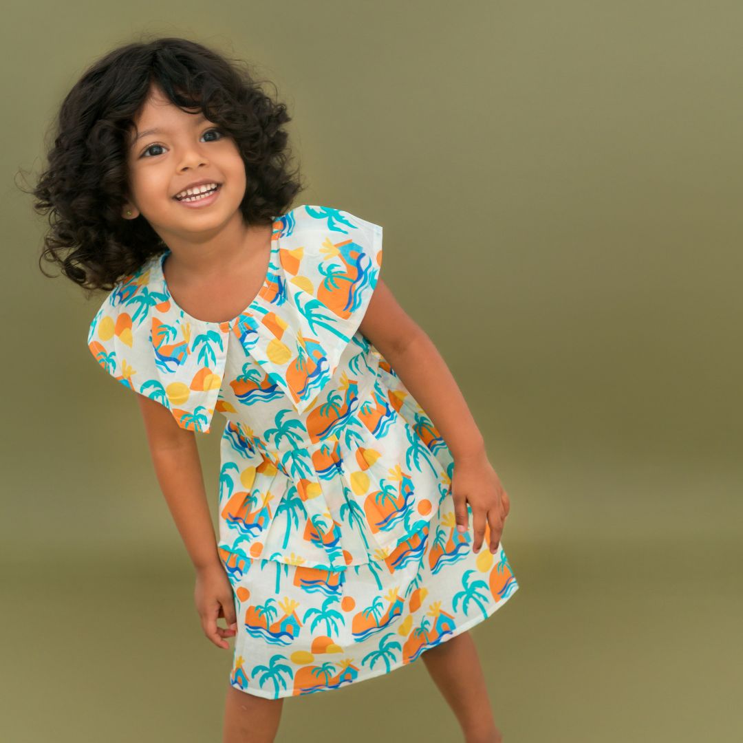 Sun & Surf - Mulmul Cotton Frill Frock