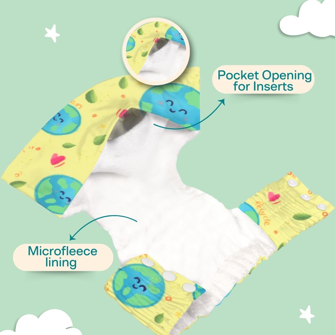 Ice Candy Newborn Cloth Diaper 2.0 with 1 cotton Insert (2 kg - 5 kg)