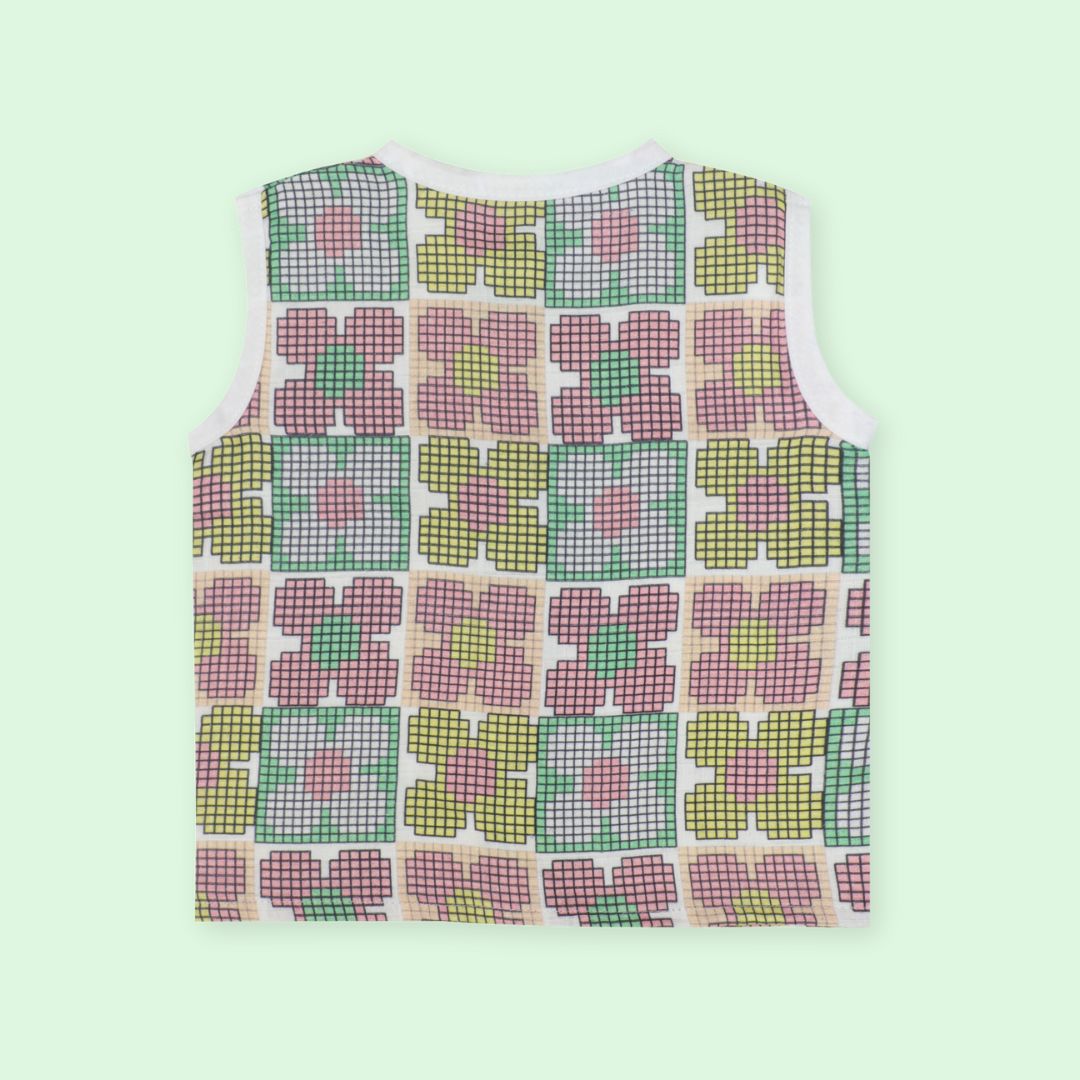 Flora Pixels- Muslin Jabla and Shorts for Babies and Toddlers