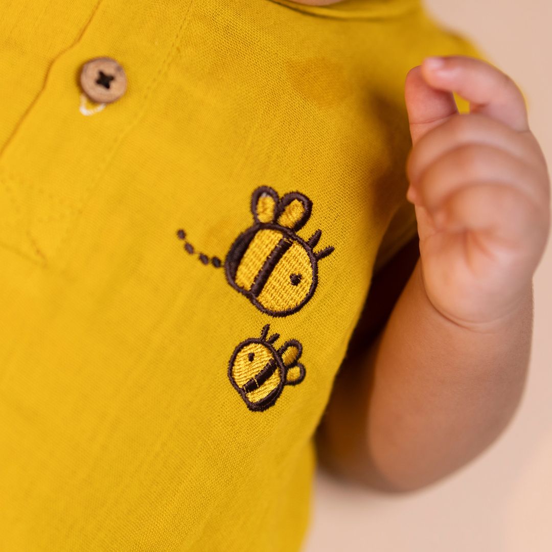 Brick Red - Muslin Bee Romper for Babies