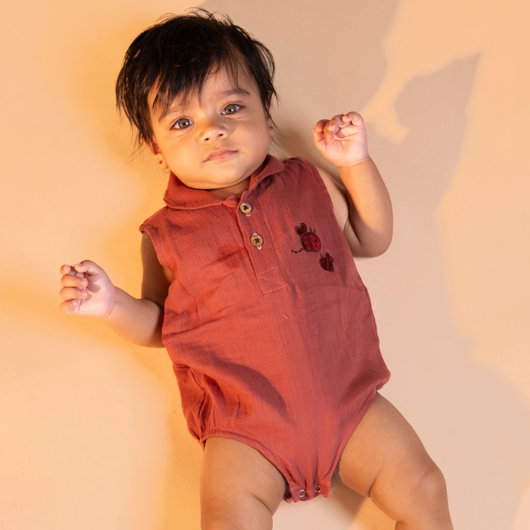 Turf Green - Muslin Bee Romper for Babies