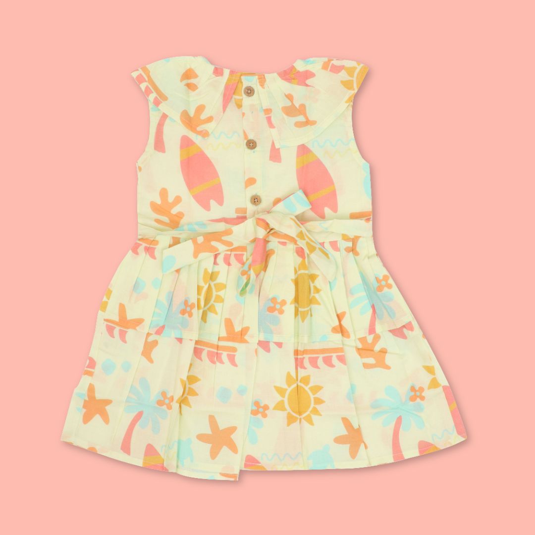 Sunny Safari - Mulmul Cotton Frill Frock