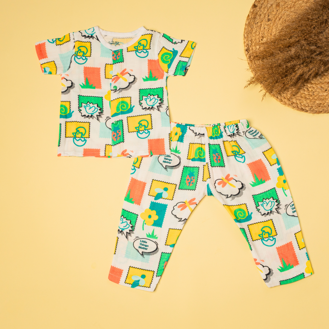 Seaside Stripes - Muslin Sleep Suit for babies and kids (Unisex)