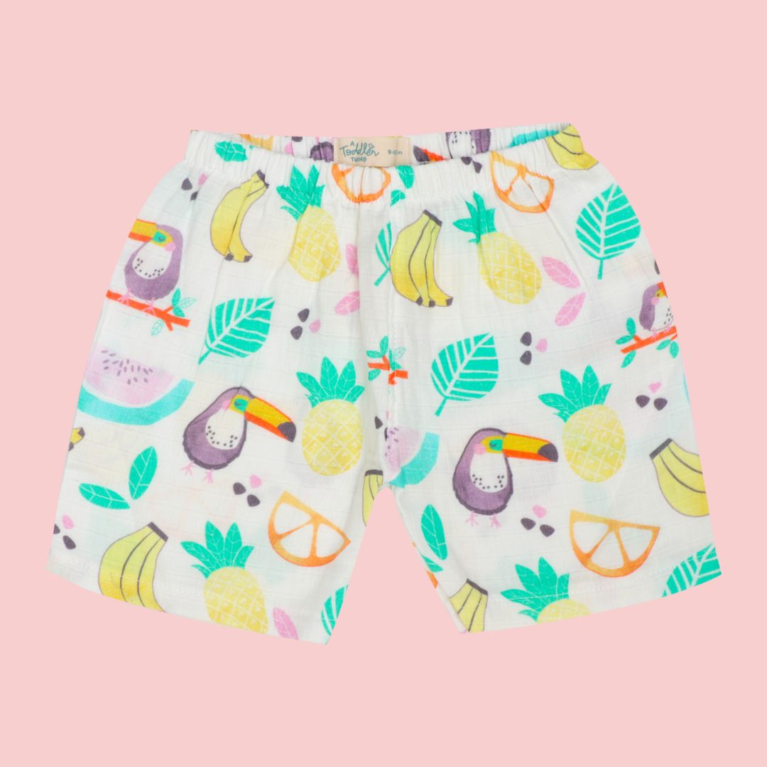 Flora Pixels- Muslin Jabla and Shorts for Babies and Toddlers
