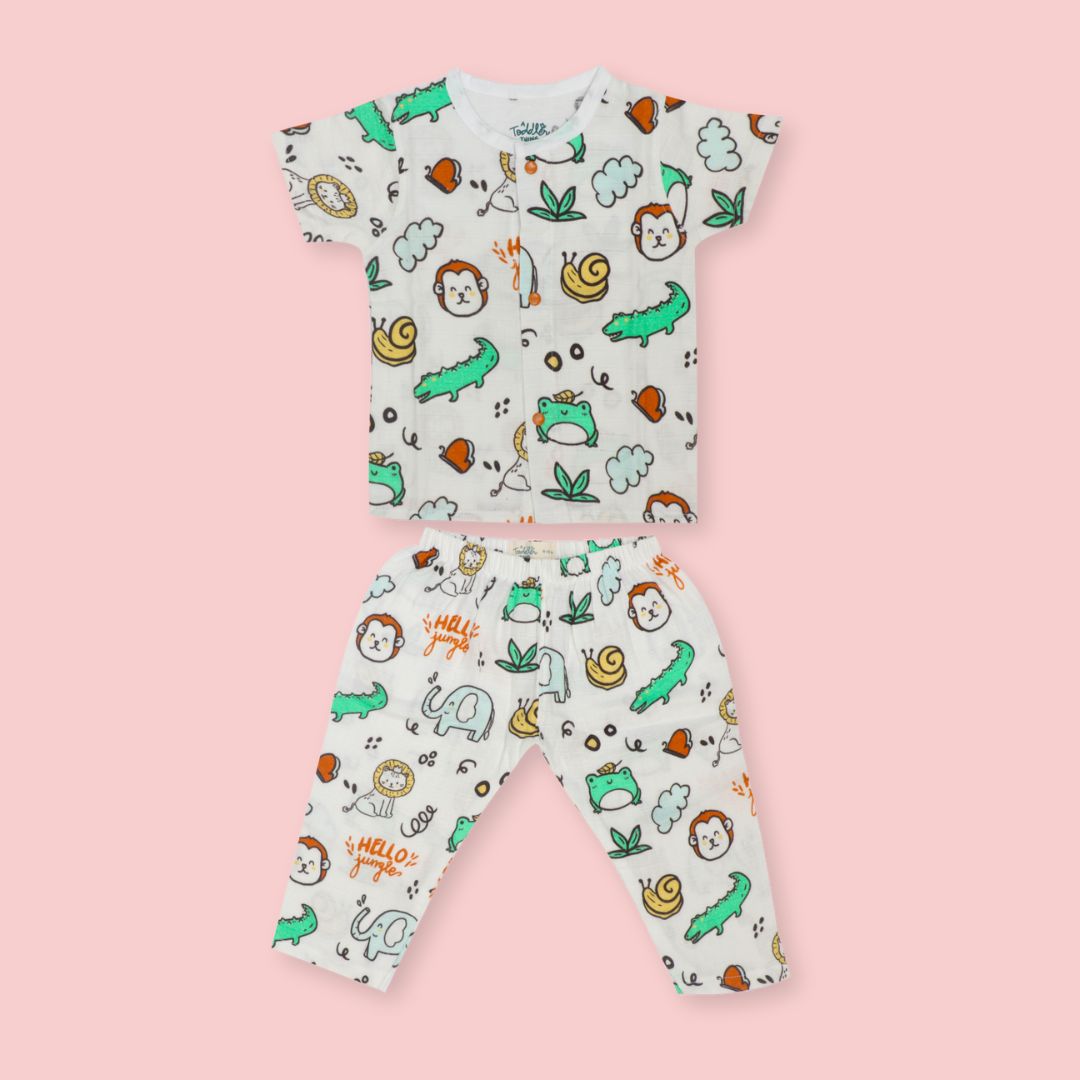 Lil Zoo Box - Muslin Sleep Suit for babies and kids (Unisex) - Pack of 3