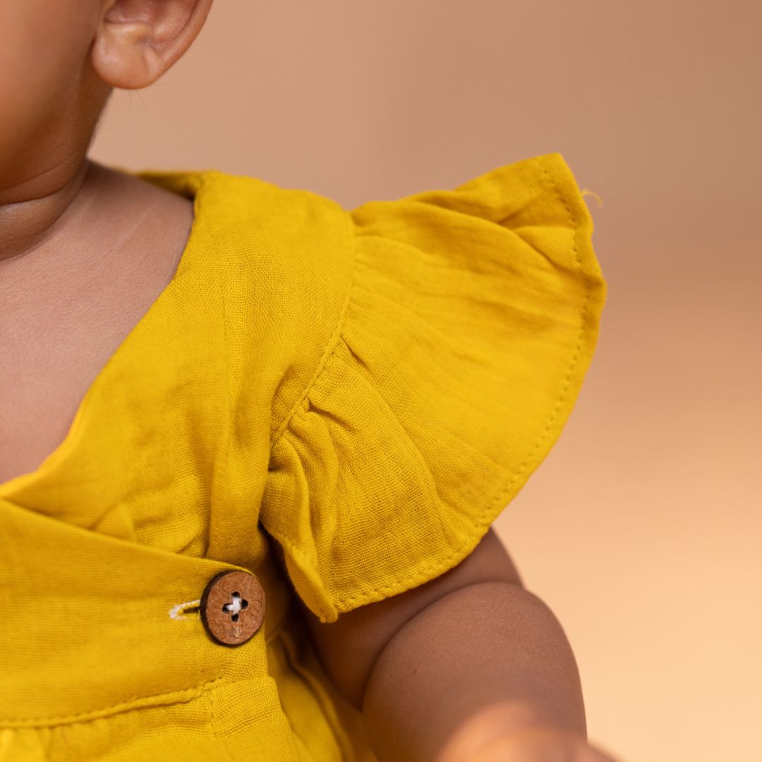Brick Red - Muslin Dandelions Frill Frock