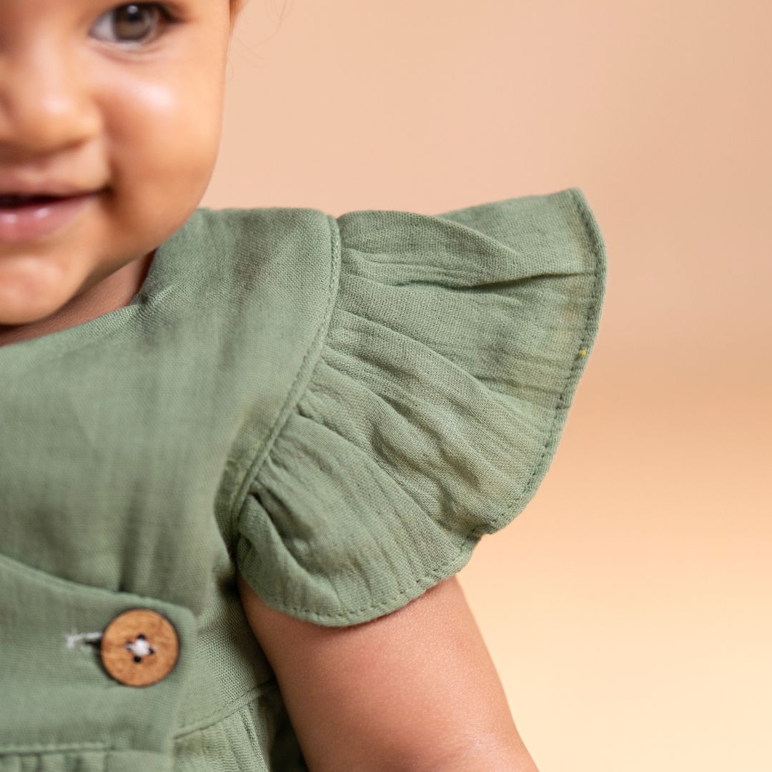 Cinnamon - Muslin Dandelions Frill Frock