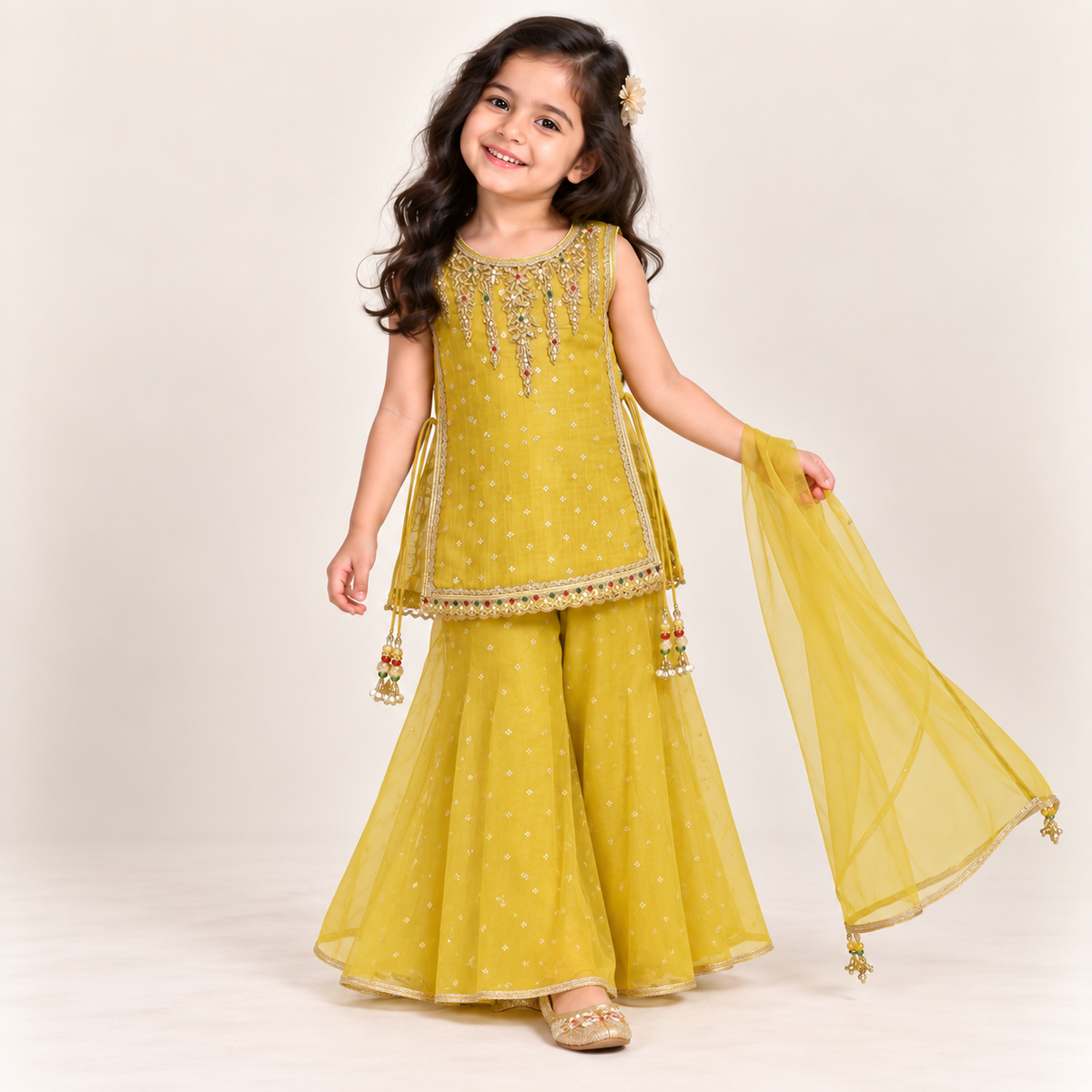 Vedaara Zari Sharara Set for Girls | 1Y to 16Y