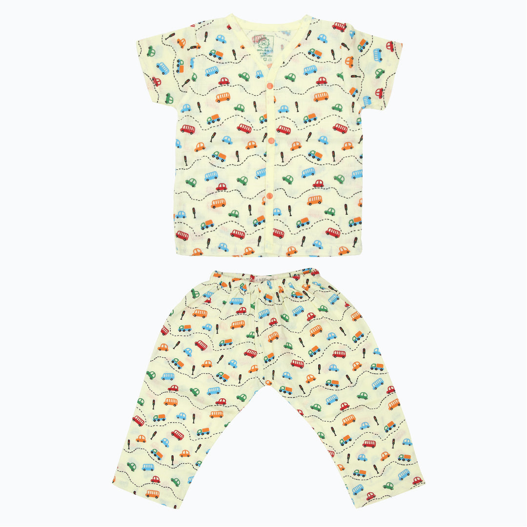 Trucks & T-Rex (Pack of 2) - Muslin Sleep Suit for babies and kids (Unisex)