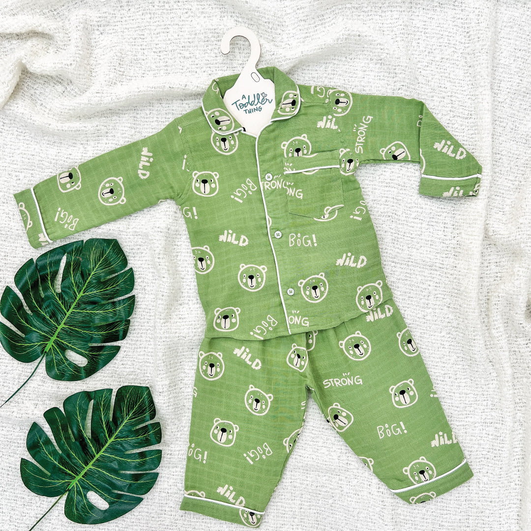 Muslin Full Sleeve Sleep Suit for babies and kids - Unisex