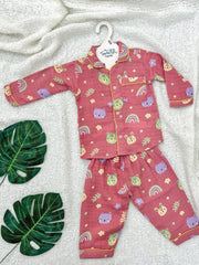 Bunny, Bear and Beyond (Pack of 5) - Muslin Full Sleeve Sleep Suit for babies and kids (Unisex)