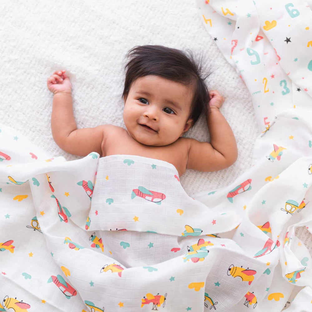 Baby Air Hopper Muslin Cotton Swaddles(Pack of 2)