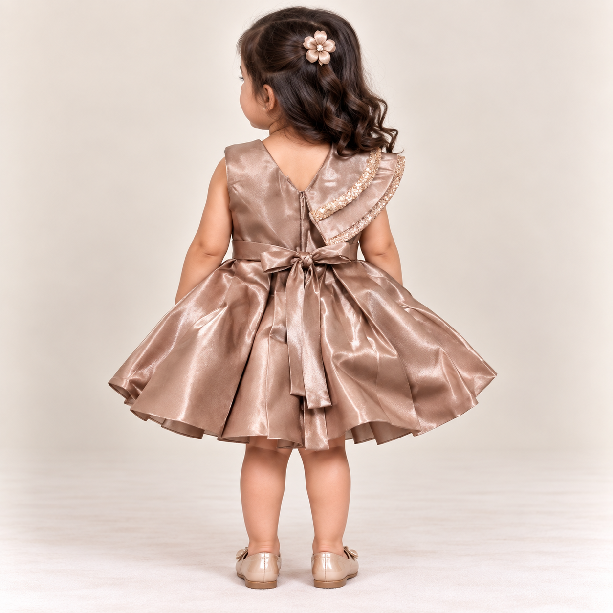 Aira Satin Bow Party Dress for Girls | 1Y to 4Y
