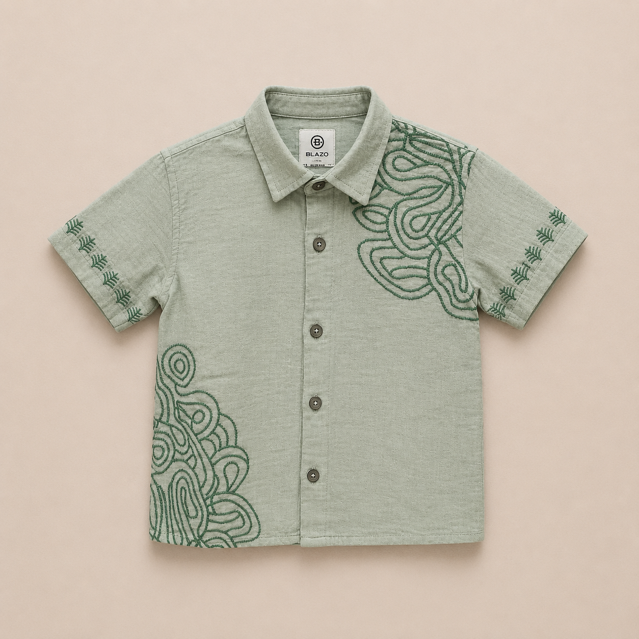 Art Green Muslin Shirt for boys 2Y to 5Y