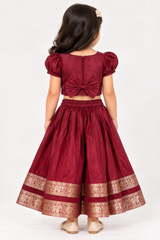 Akshara Chanderi Silk Lehenga | 1-5Y
