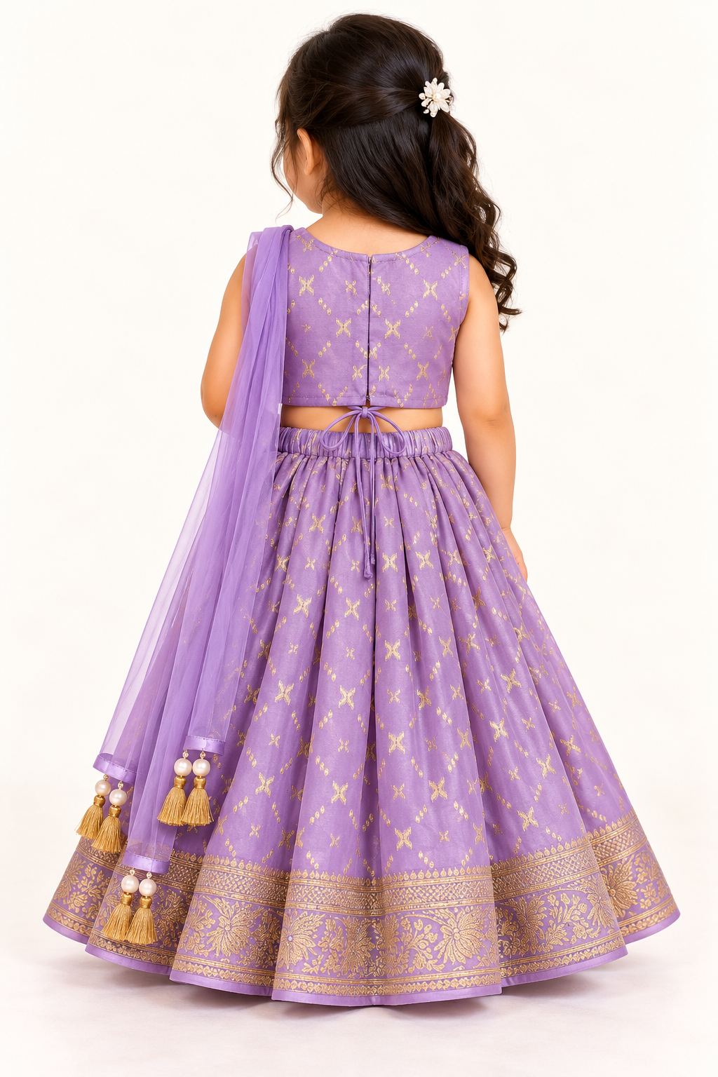 Joshika Gold Motif Lehenga Set | 1-4Y