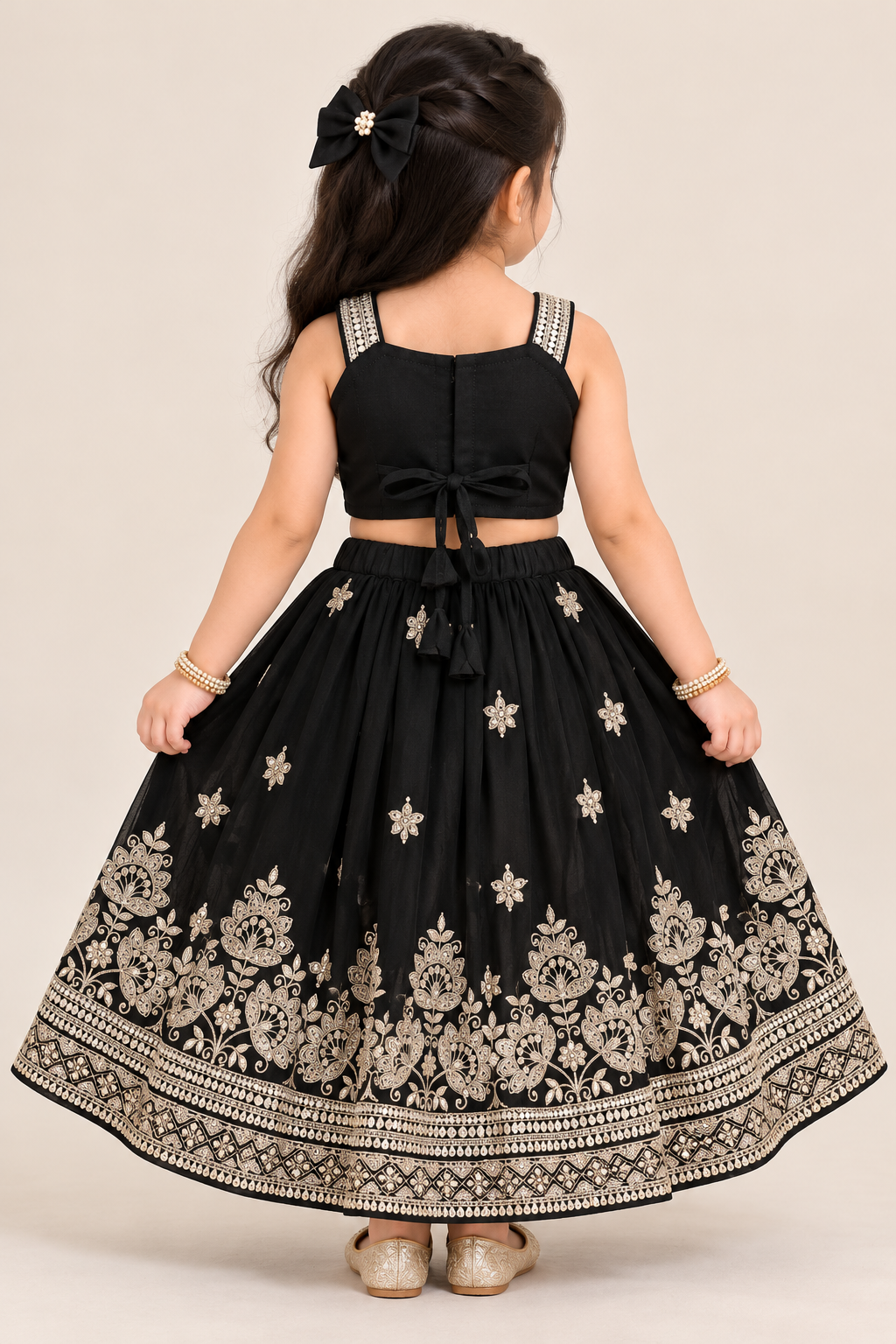 Hridaya Zari Border Lehenga Set | 1-4Y