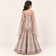 Yashvi Scalloped Embroidery Sharara Set | 5-18Y