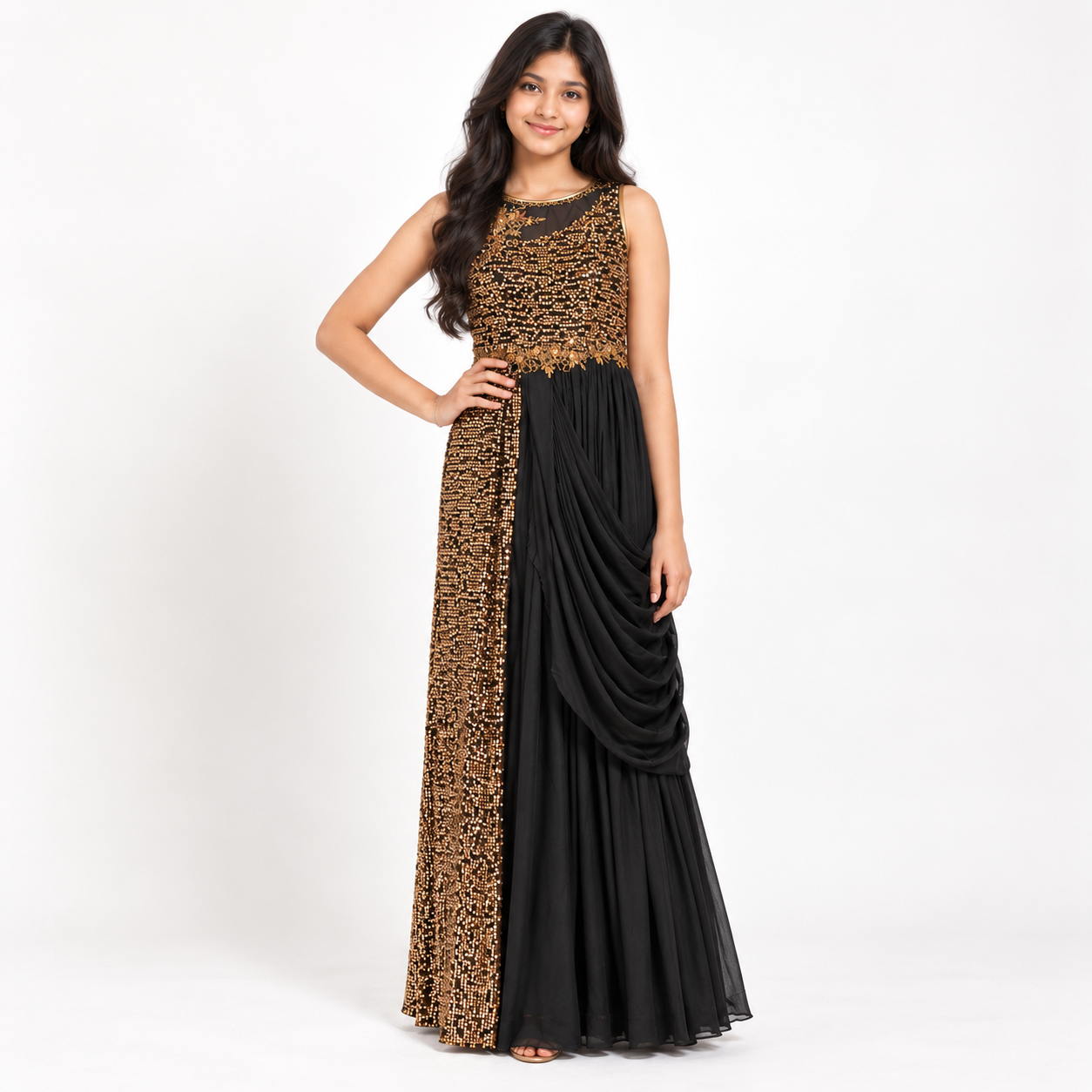 Black Sparkle Gown for Girls | 13Y - 14Y