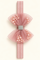 Pearl Bow Glitter Handband