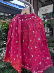 Radiant Red Sequin-Striped Lehenga Choli Set for Girls | Festive & Wedding Wear | Ages 1–6 / 6–12 Years